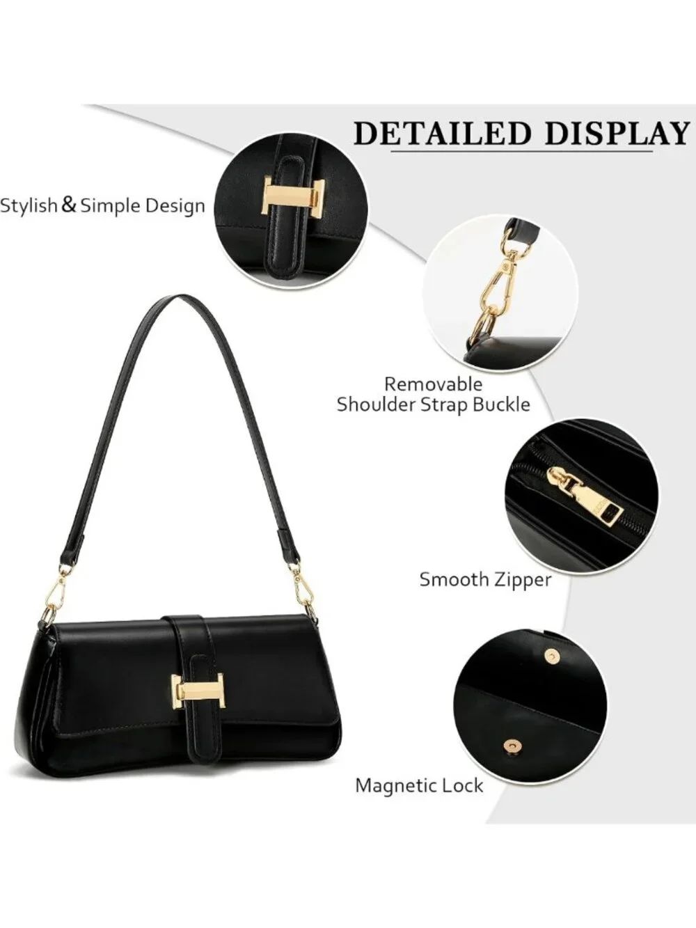 Chic Small Shoulder Bag for Women, Retro Hobo Purse & Clutch Underarm Handbag